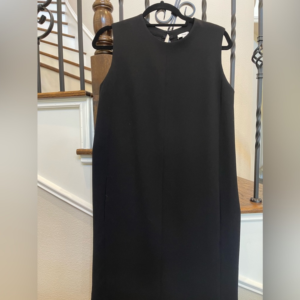 Vince Silk Blend Shift Dress In Black Size 8